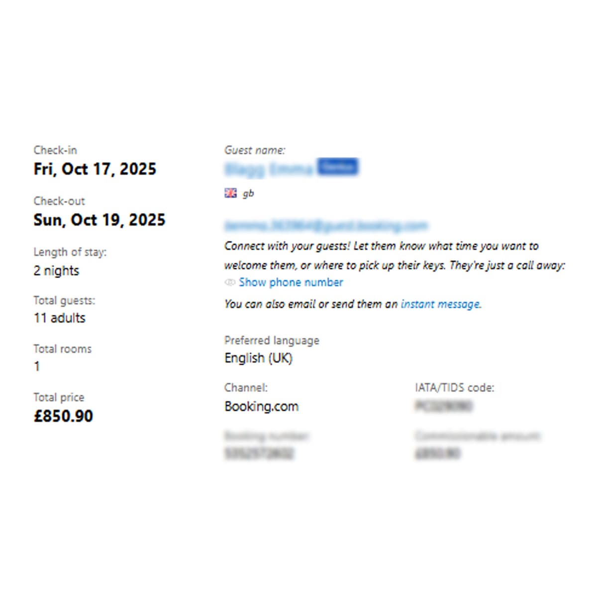 Booking performance 7