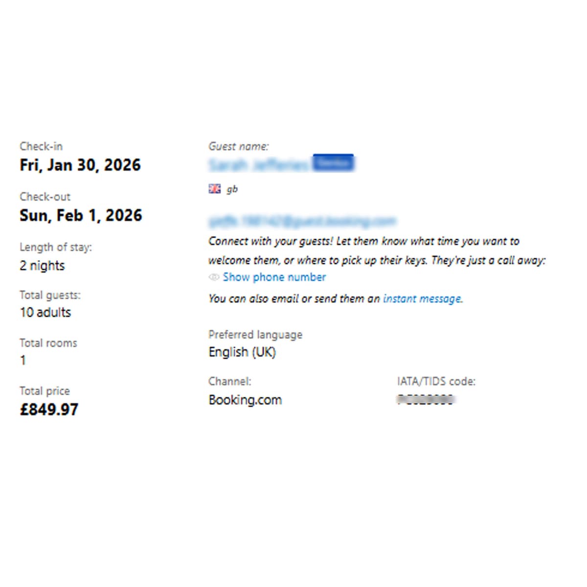 Booking performance 11