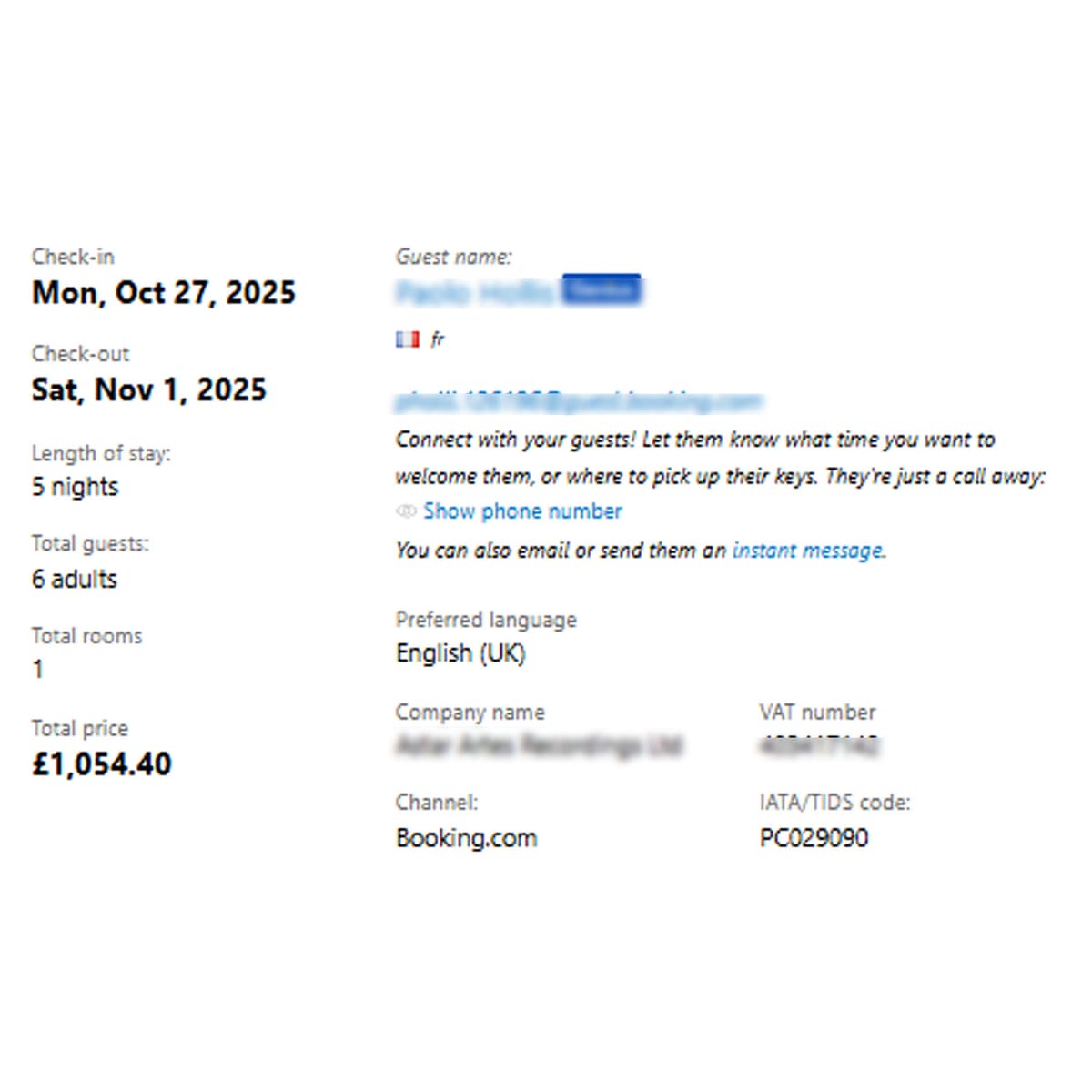 Booking performance 12